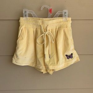 Yellow Velour Shorts